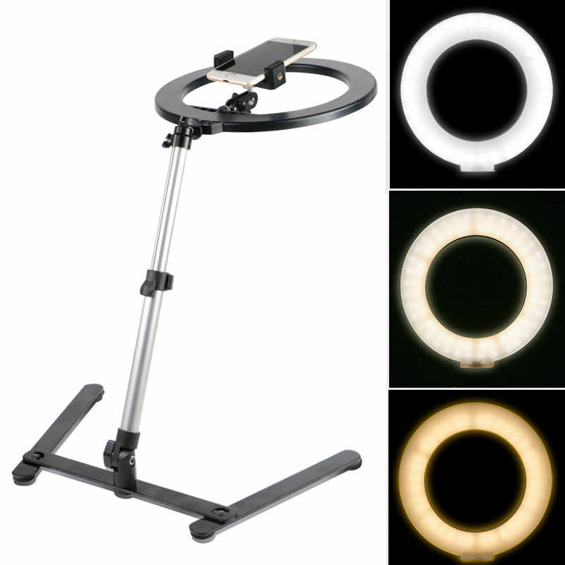 Φωτογραφικό Φωτιστικό Δαχτυλίδι Ring Light LED USB 26cm με 3 Χρώματα Φωτισμού, Dimmer, Stand & Βάση για Κινητό - Photo Lamp 